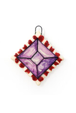 Atomic Girl Pottery Whimsical Gem Lozenge Hand-Made Ceramic Art Ornament