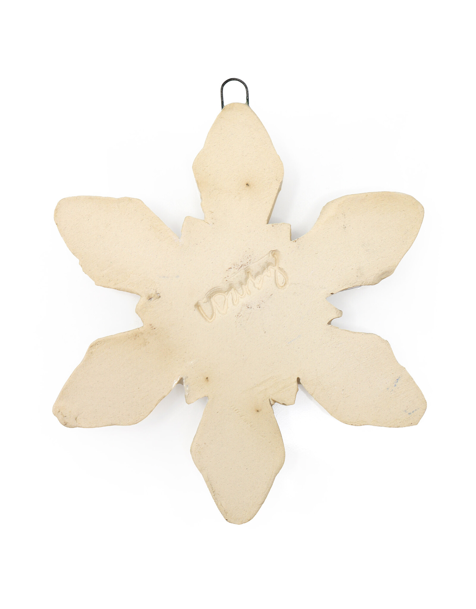 Atomic Girl Pottery Large Whimsical Snowflake Hand-Made Ceramic Christmas Ornament