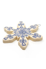 Atomic Girl Pottery Large Whimsical Snowflake Hand-Made Ceramic Christmas Ornament