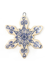 Atomic Girl Pottery Large Whimsical Snowflake Hand-Made Ceramic Christmas Ornament