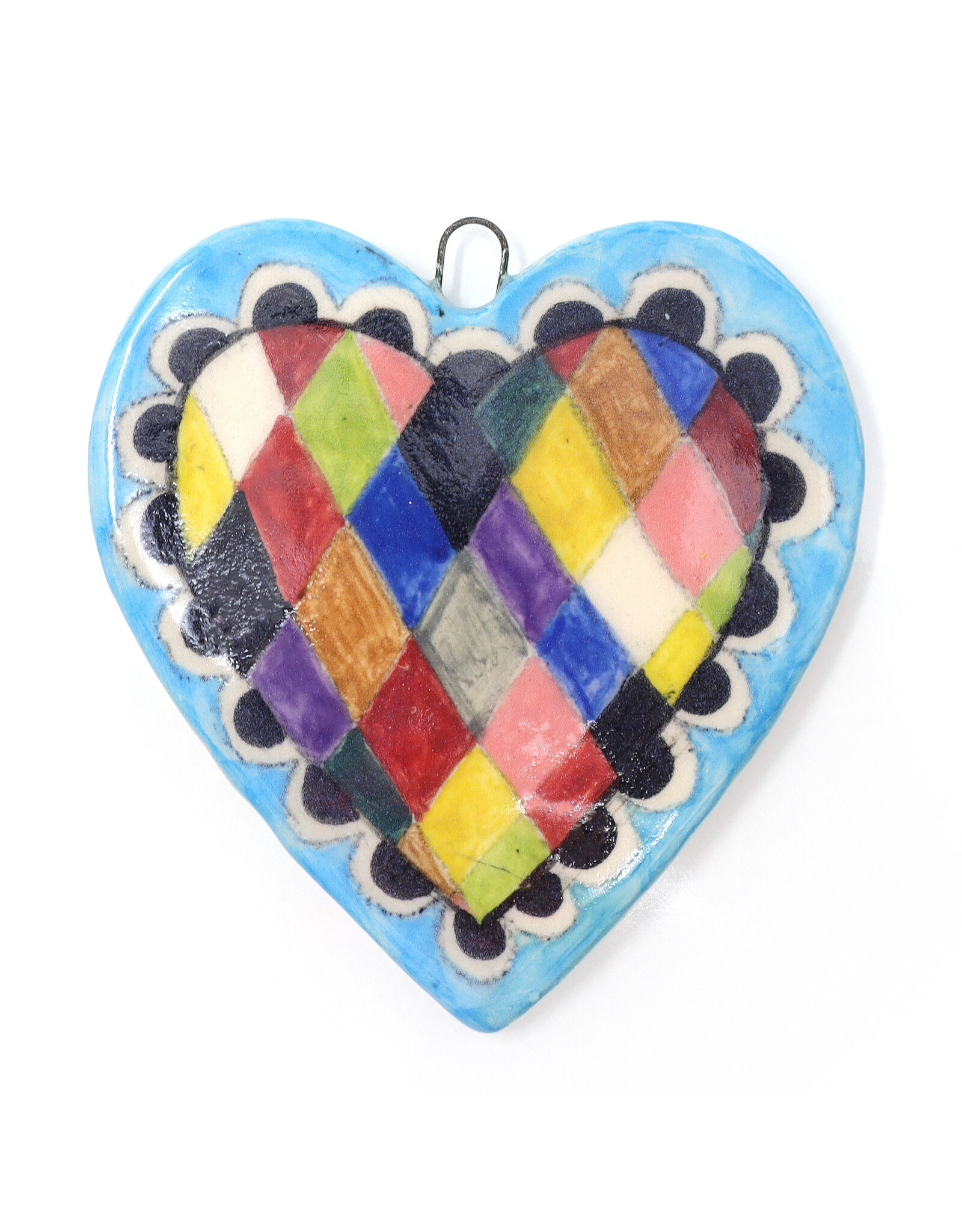 Atomic Girl Pottery Whimsical Heart Hand-Made Ceramic Art Ornament