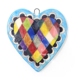 Atomic Girl Pottery Whimsical Heart Hand-Made Ceramic Art Ornament