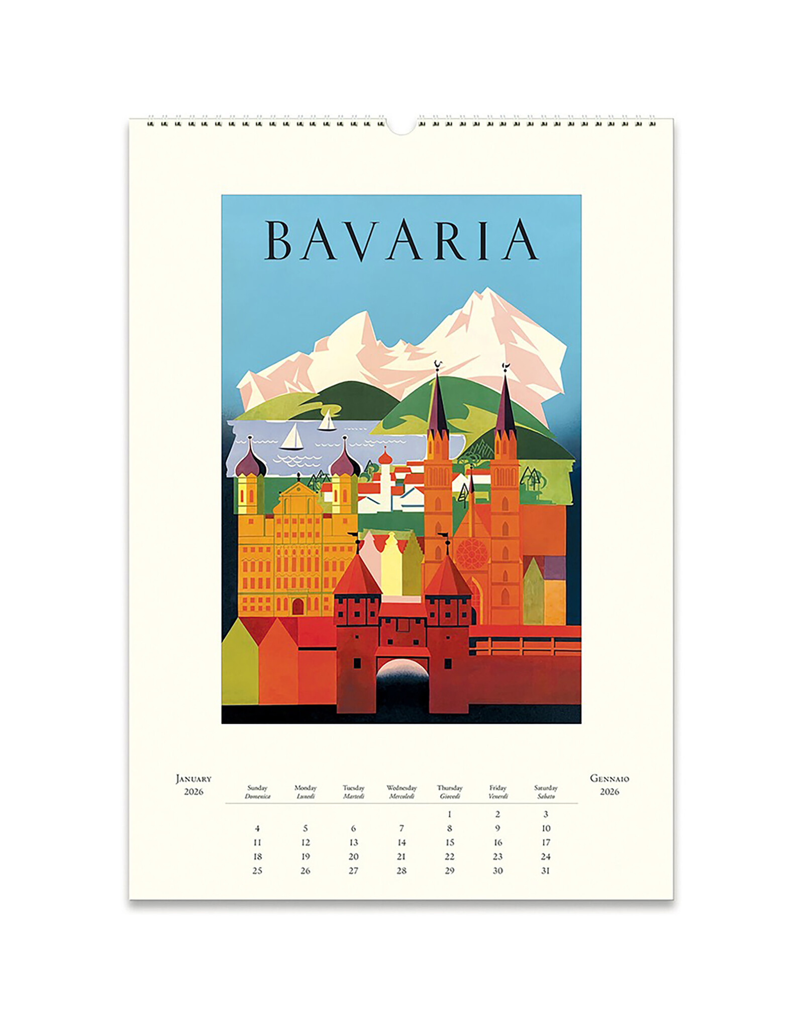 Cavallini Papers & Co. 2026 Wall Calendar Vintage Travel