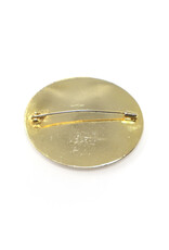 Medium Four-Flower Oval Forest Green Micromosaic Brooch