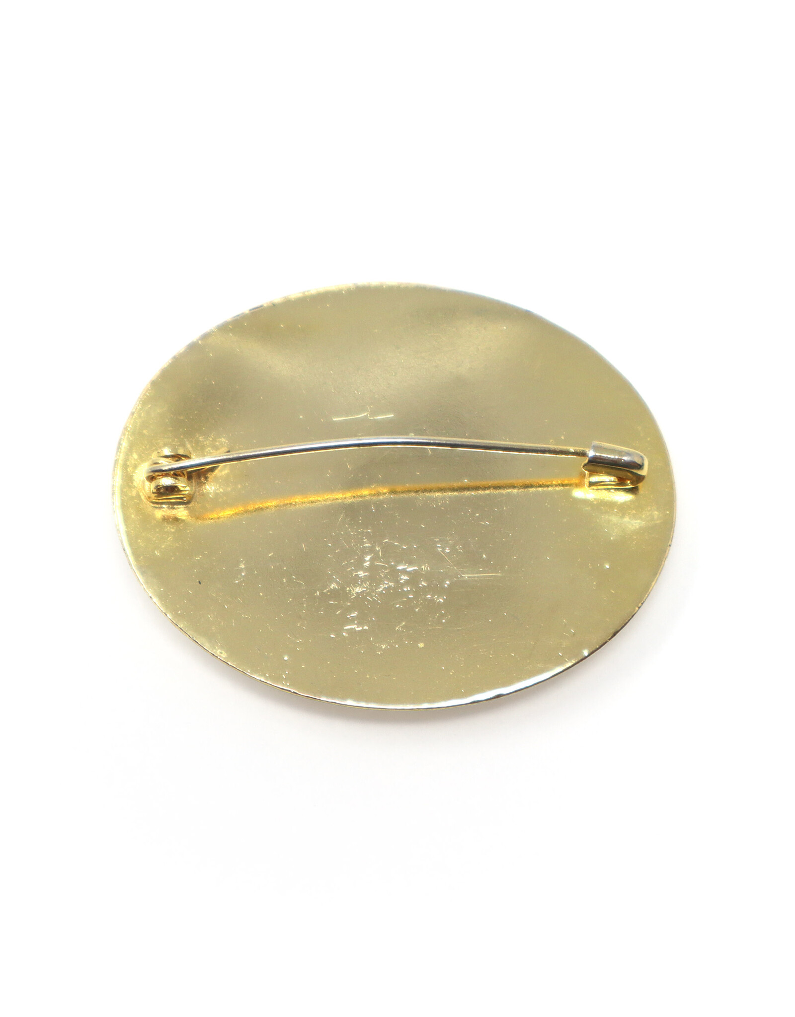 Medium Four-Flower Oval Forest Green Micromosaic Brooch