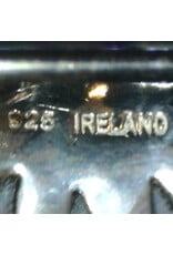 Sterling Tree and Green Connemara Marble Shamrock Brooch in Presentation Box