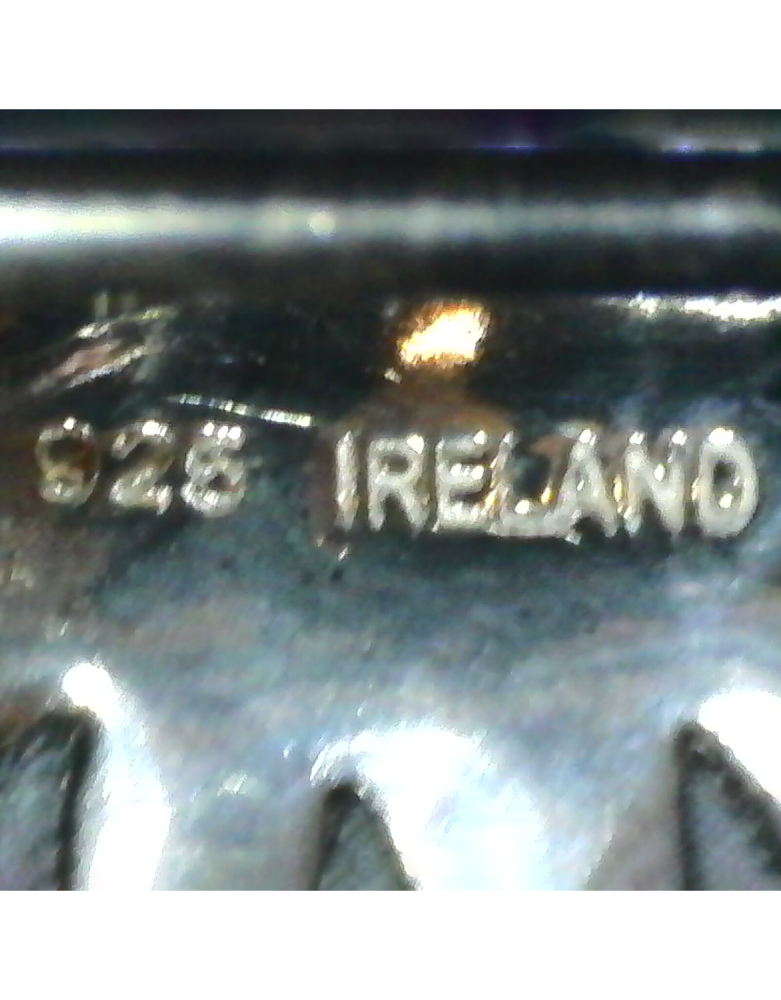 Sterling Tree and Green Connemara Marble Shamrock Brooch in Presentation Box