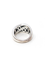 Ridged Sterling Crossover Ring