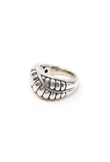Ridged Sterling Crossover Ring