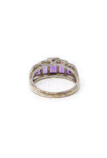 Sterling Ring with 5 Amethyst Baguettes
