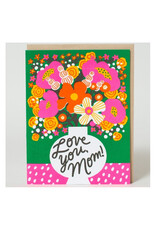 Hello!Lucky Love You Mom Flowers A2 Card