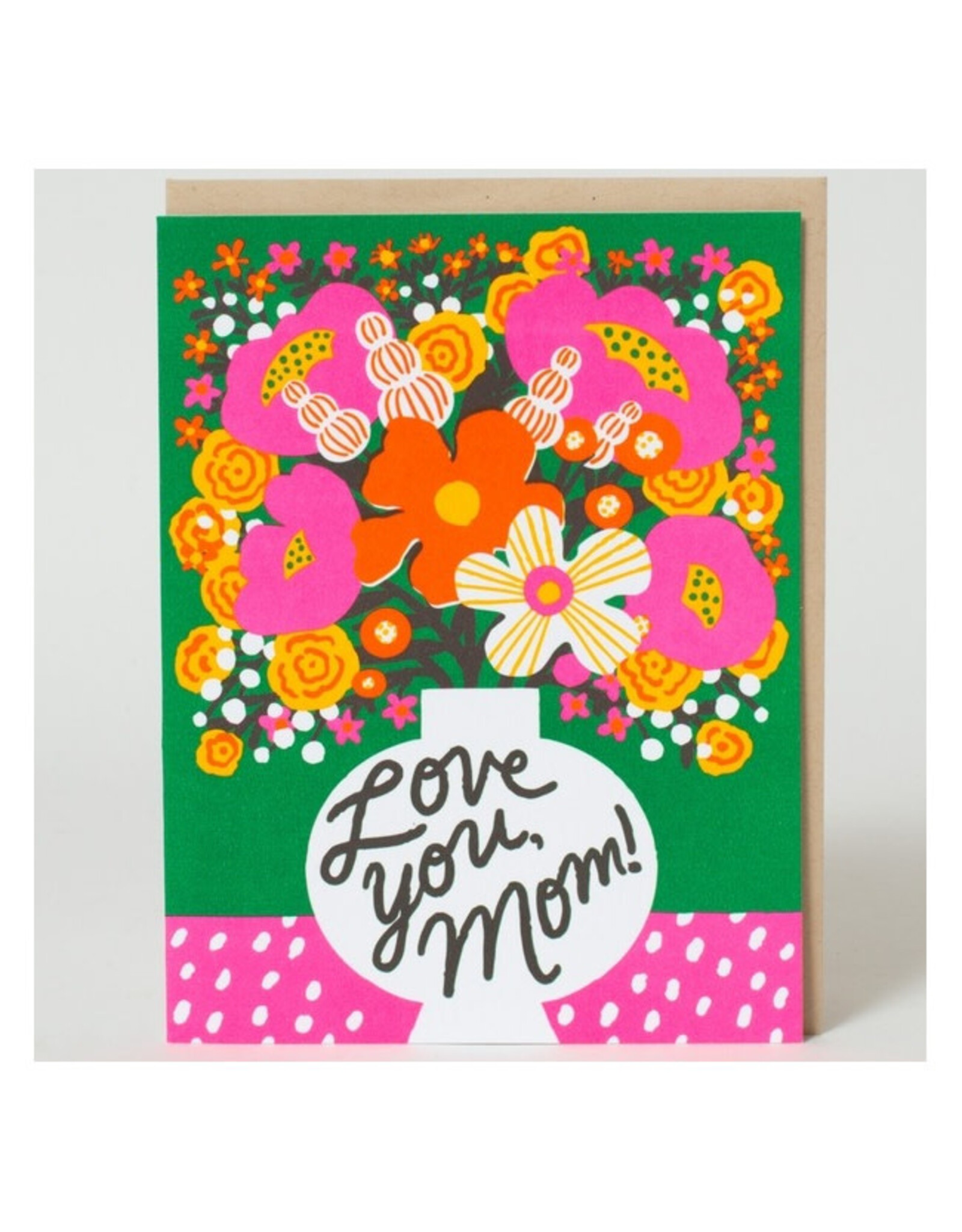 Hello!Lucky Love You Mom Flowers A2 Card