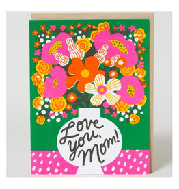 Hello!Lucky Love You Mom Flowers A2 Card