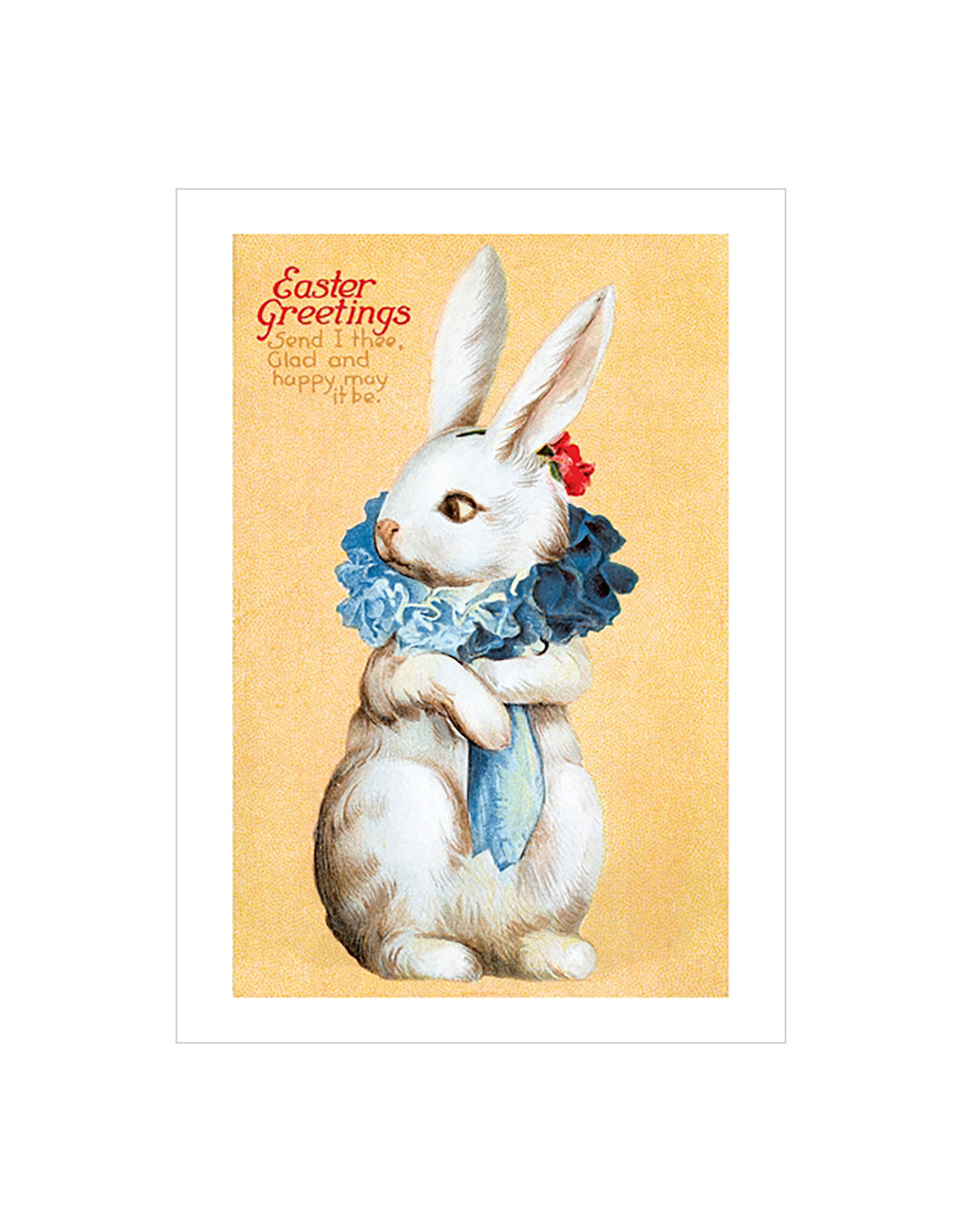 Laughing Elephant Easter Rabbit with Flower Ruff Easter Card