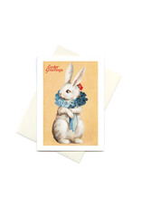 Laughing Elephant Easter Rabbit with Flower Ruff Easter Card