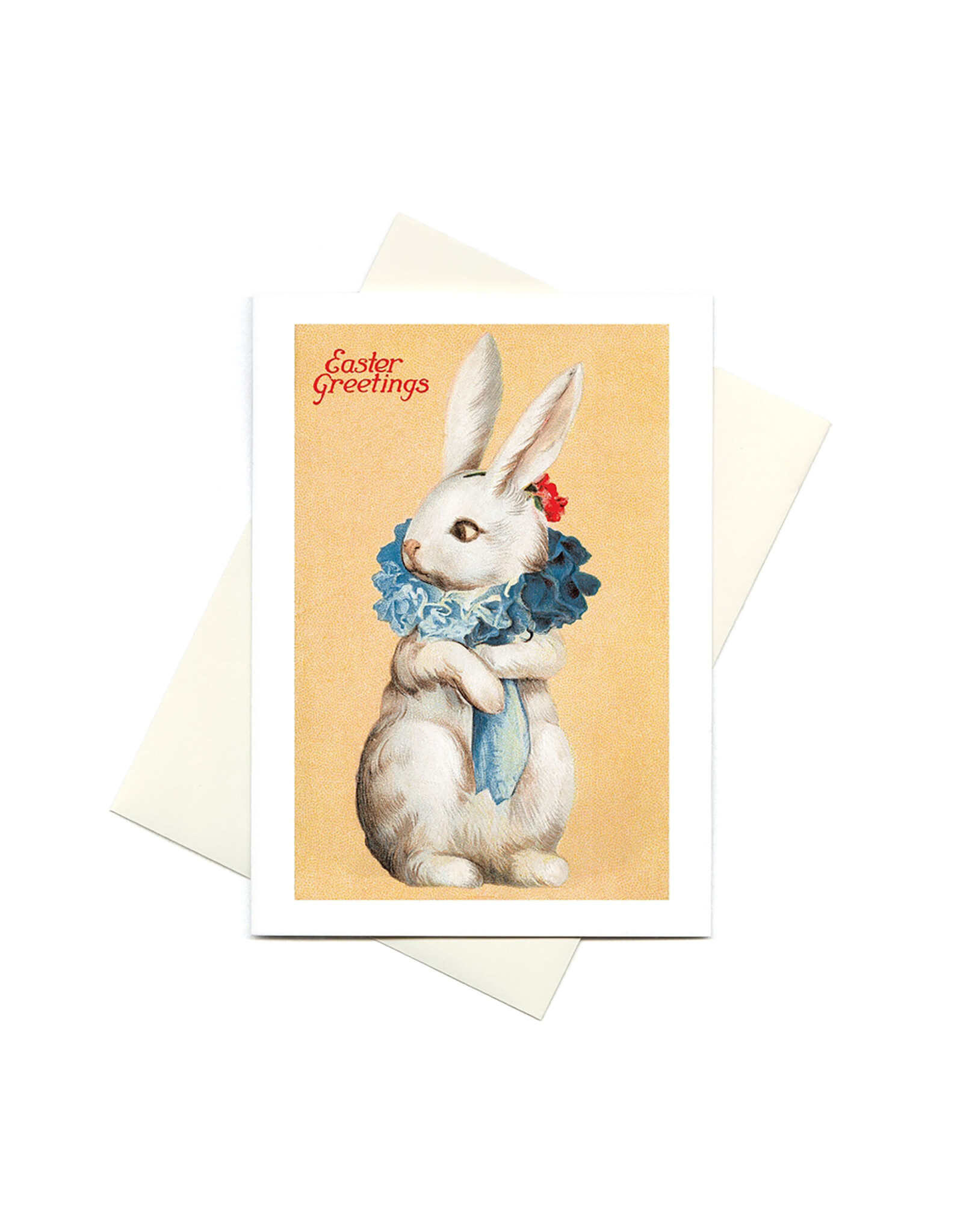 Laughing Elephant Easter Rabbit with Flower Ruff Easter Card