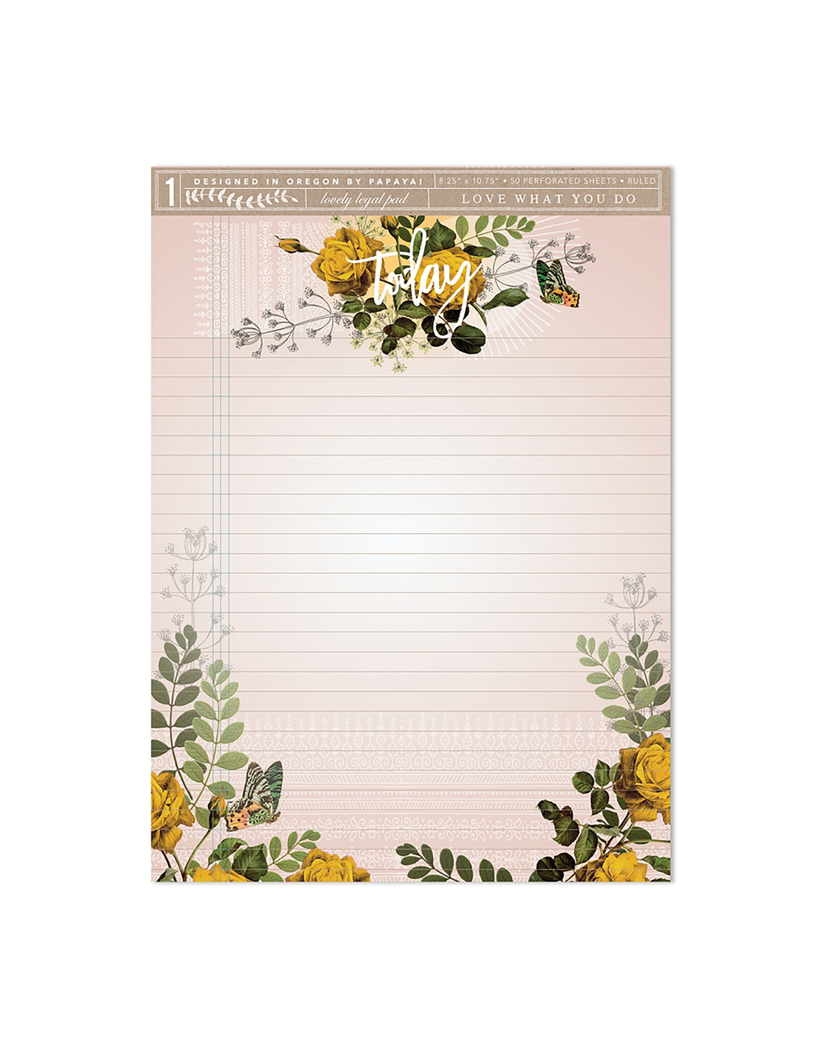 Papaya! Pink Bouquet Legal Pad