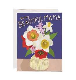 Red Cap Cards Beautiful Mama Vase A2 Greeting Card