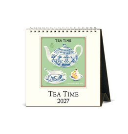 Cavallini Papers & Co. 2027 Desk Calendar Tea Time