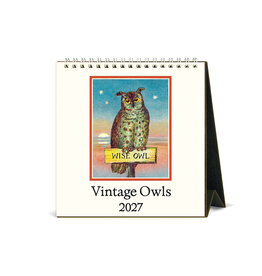 Cavallini Papers & Co. 2027 Desk Calendar Owls