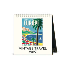 Cavallini Papers & Co. 2027 Desk Calendar Vintage Travel