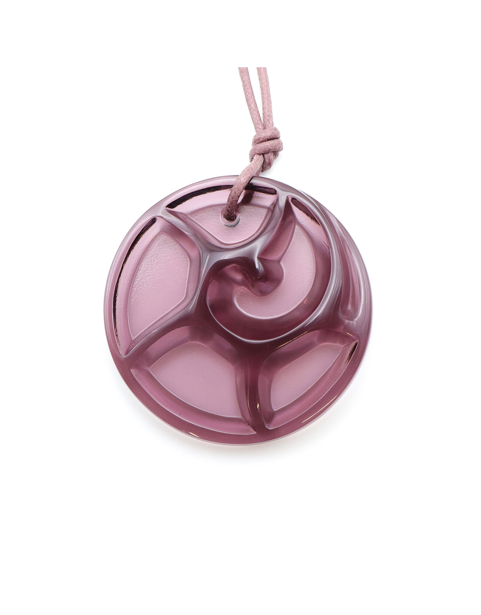 Lalique Tourbillons Purple Crystal Pendant Necklace