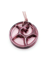 Lalique Tourbillons Purple Crystal Pendant Necklace