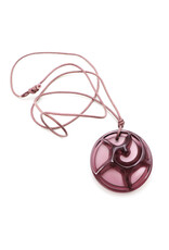 Lalique Tourbillons Purple Crystal Pendant Necklace