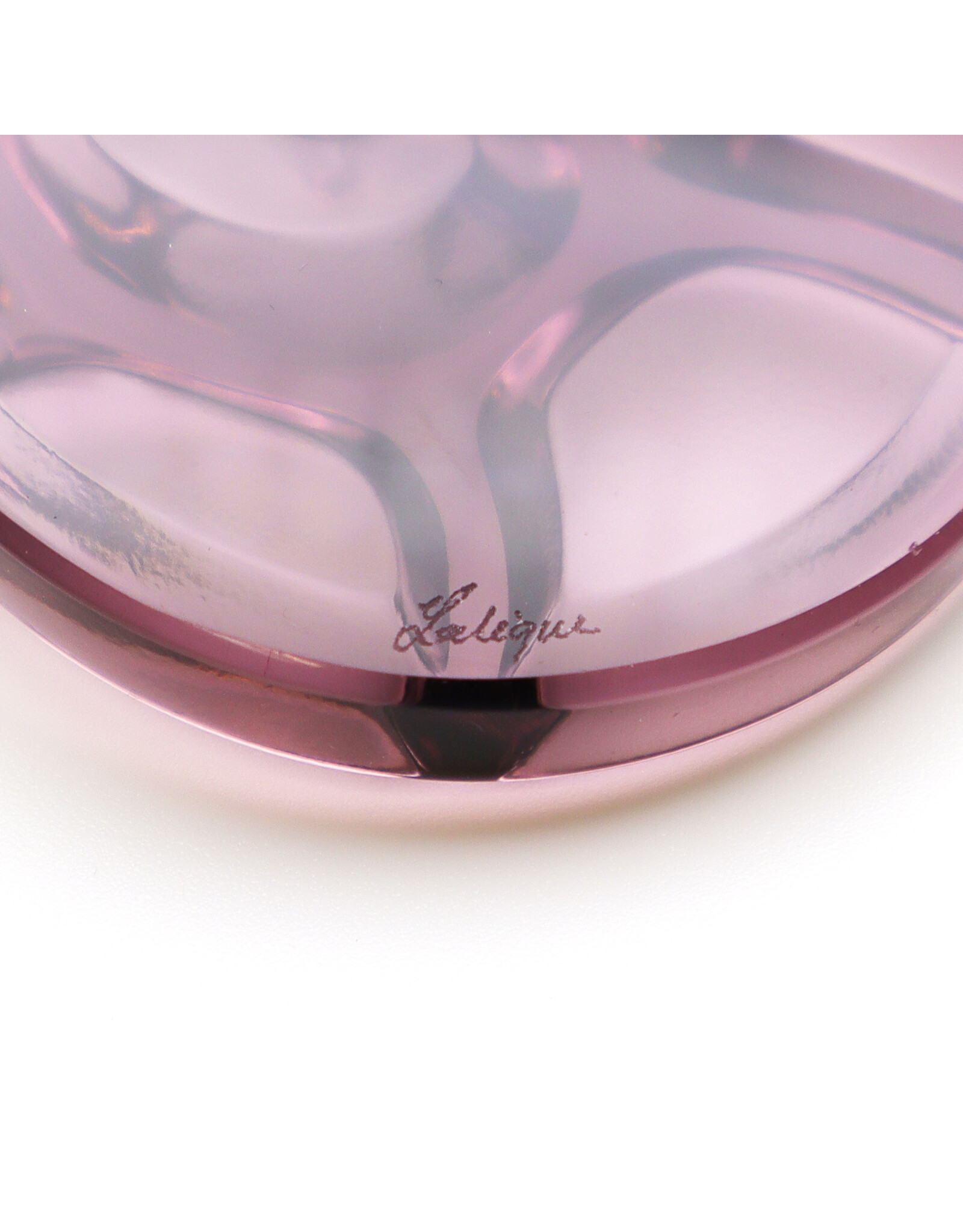 Lalique Tourbillons Purple Crystal Pendant Necklace