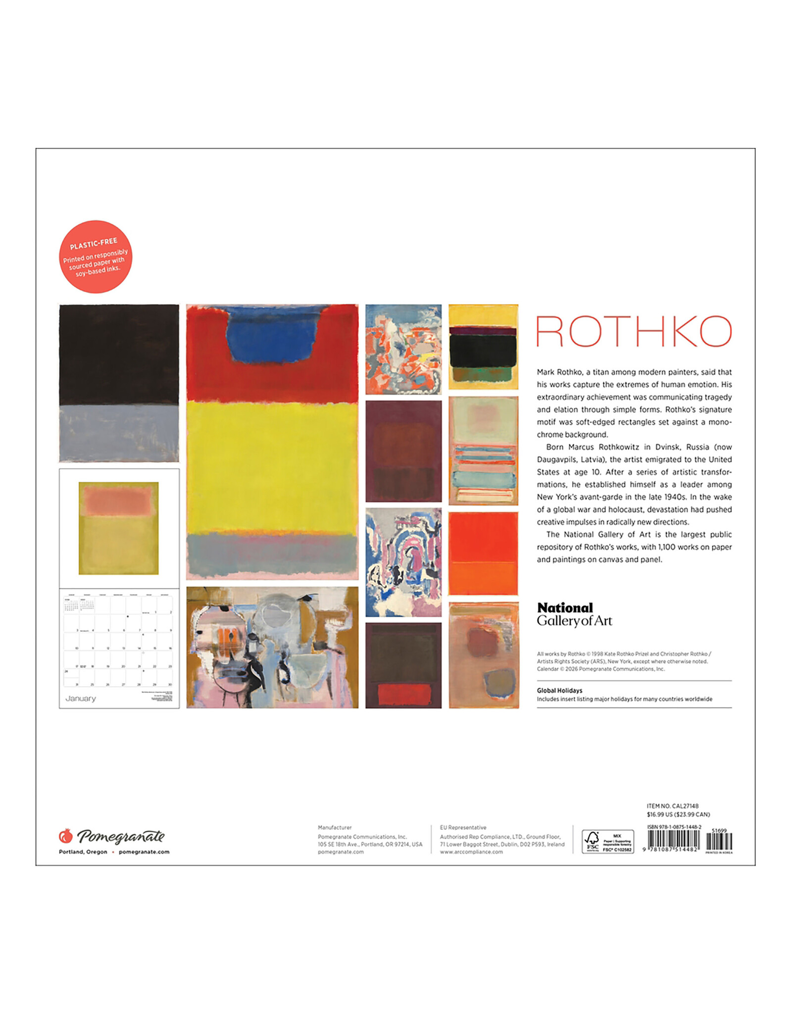 Pomegranate Rothko 2027 Wall Calendar