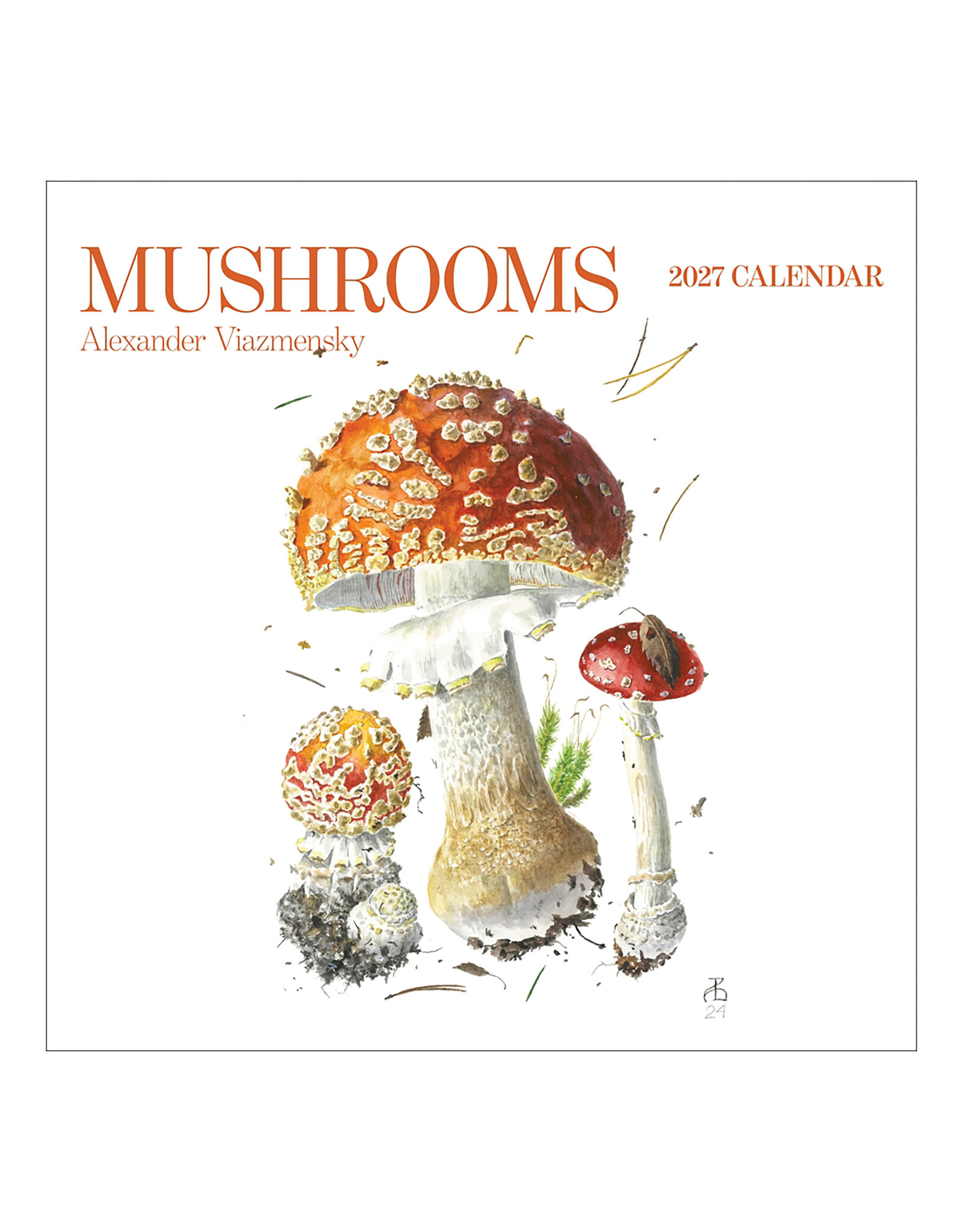 Pomegranate Mushrooms: Alexander Viazmensky 2027 Wall Calendar