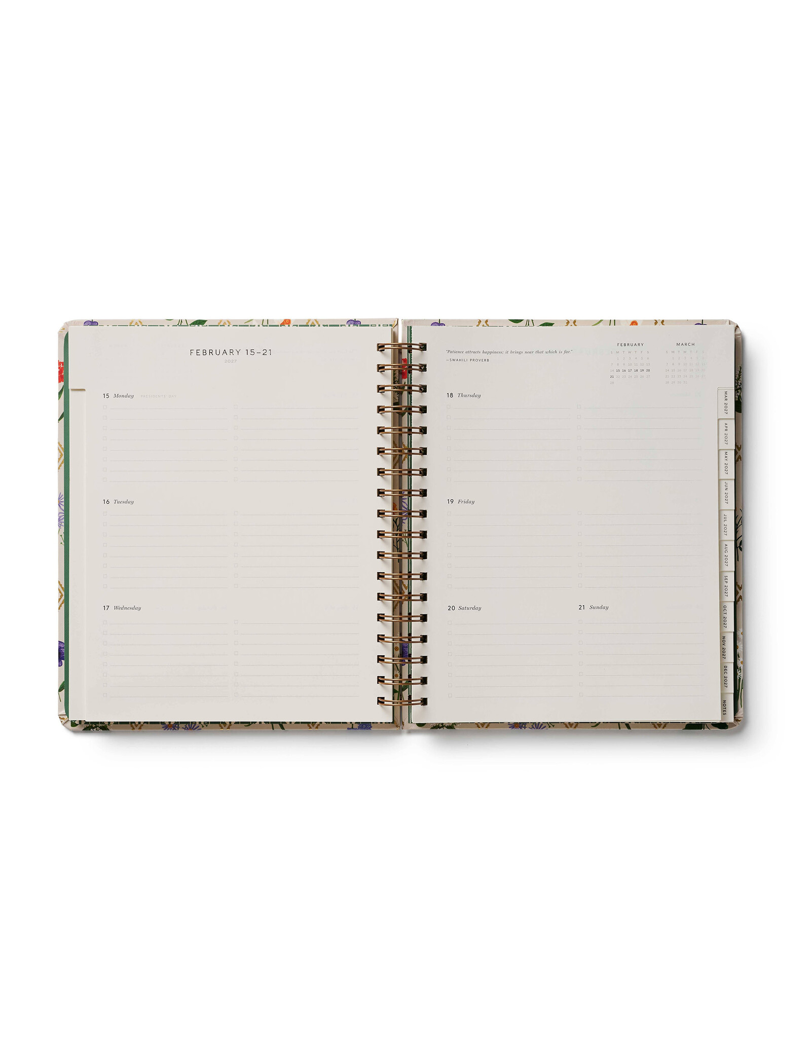 Rifle Paper Co. 2027 Garden Study 17-Month Academic Hardcover Spiral Planner
