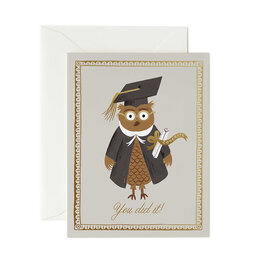 Rifle Paper Co. Congrats Owl A2 Card