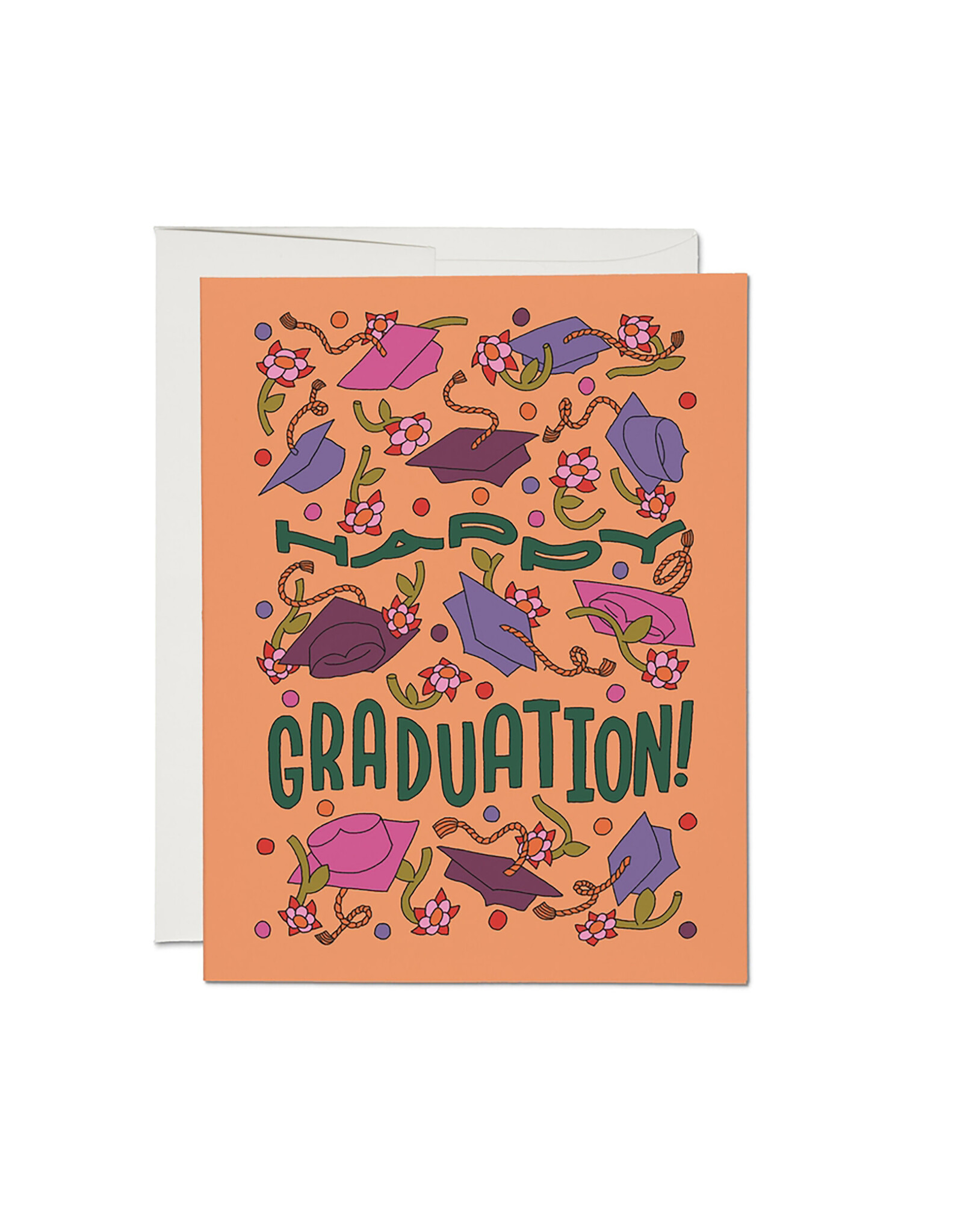 Red Cap Cards Cap Toss A2 Greeting Card