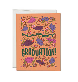 Red Cap Cards Cap Toss A2 Greeting Card