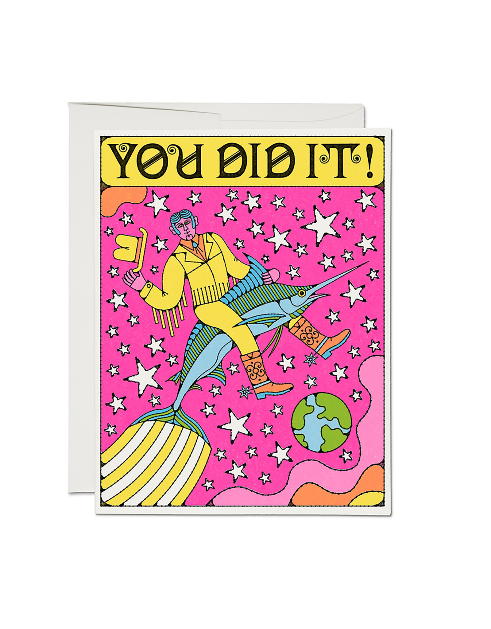 Red Cap Cards Marlin Rodeo Congratulations A2 Greeting Card
