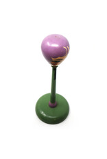 Vintage Hand-Painted Flapper Doll Green and Purple Wooden Hat Stand