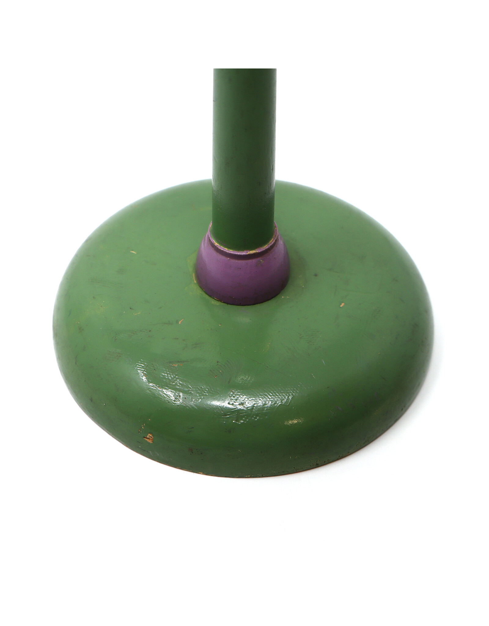 Vintage Hand-Painted Flapper Doll Green and Purple Wooden Hat Stand
