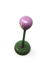 Vintage Hand-Painted Flapper Doll Green and Purple Wooden Hat Stand