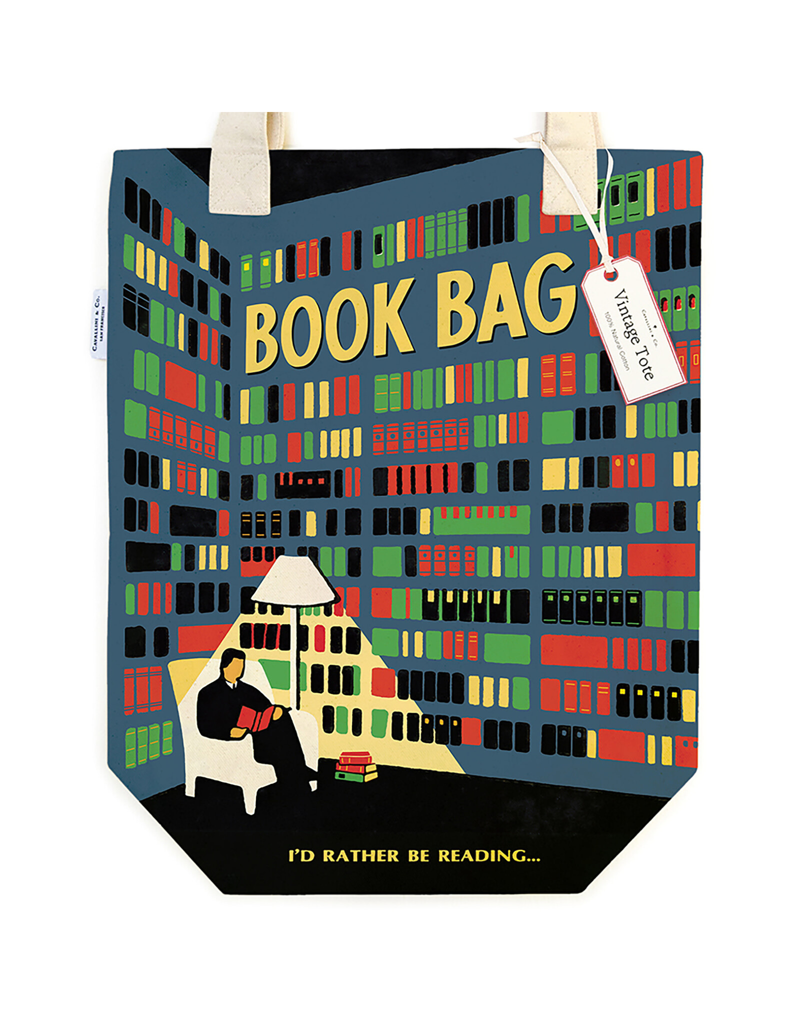 Cavallini Papers & Co. Library Tote Bag  TB/BOOKLIB