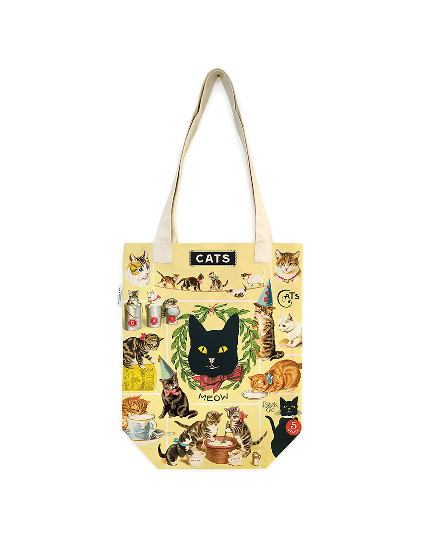Cavallini Papers & Co. Vintage Cats Tote Bag