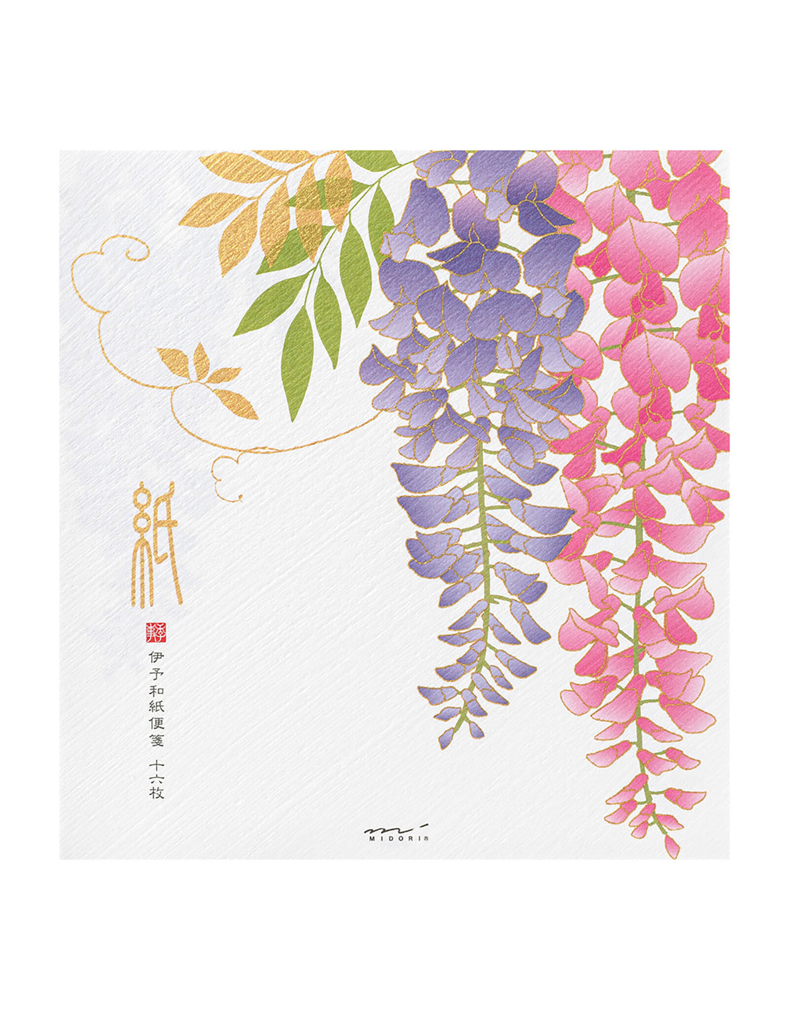 Midori Wisteria Letter Pad Four Designs 951 Silk-Printing S2  85951006