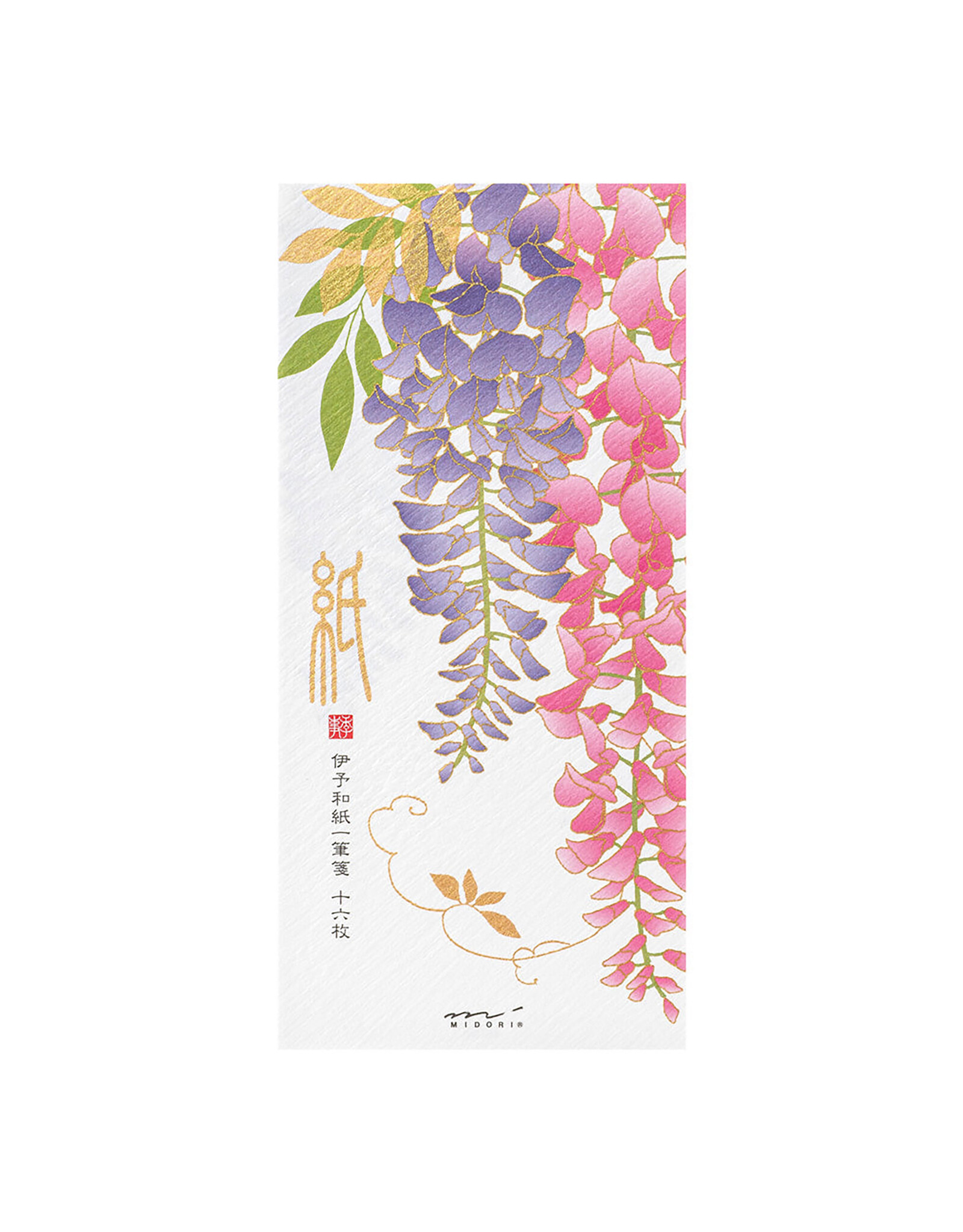 Midori Wisteria Message Letter Pad Set 604 Silk Printed  89604006