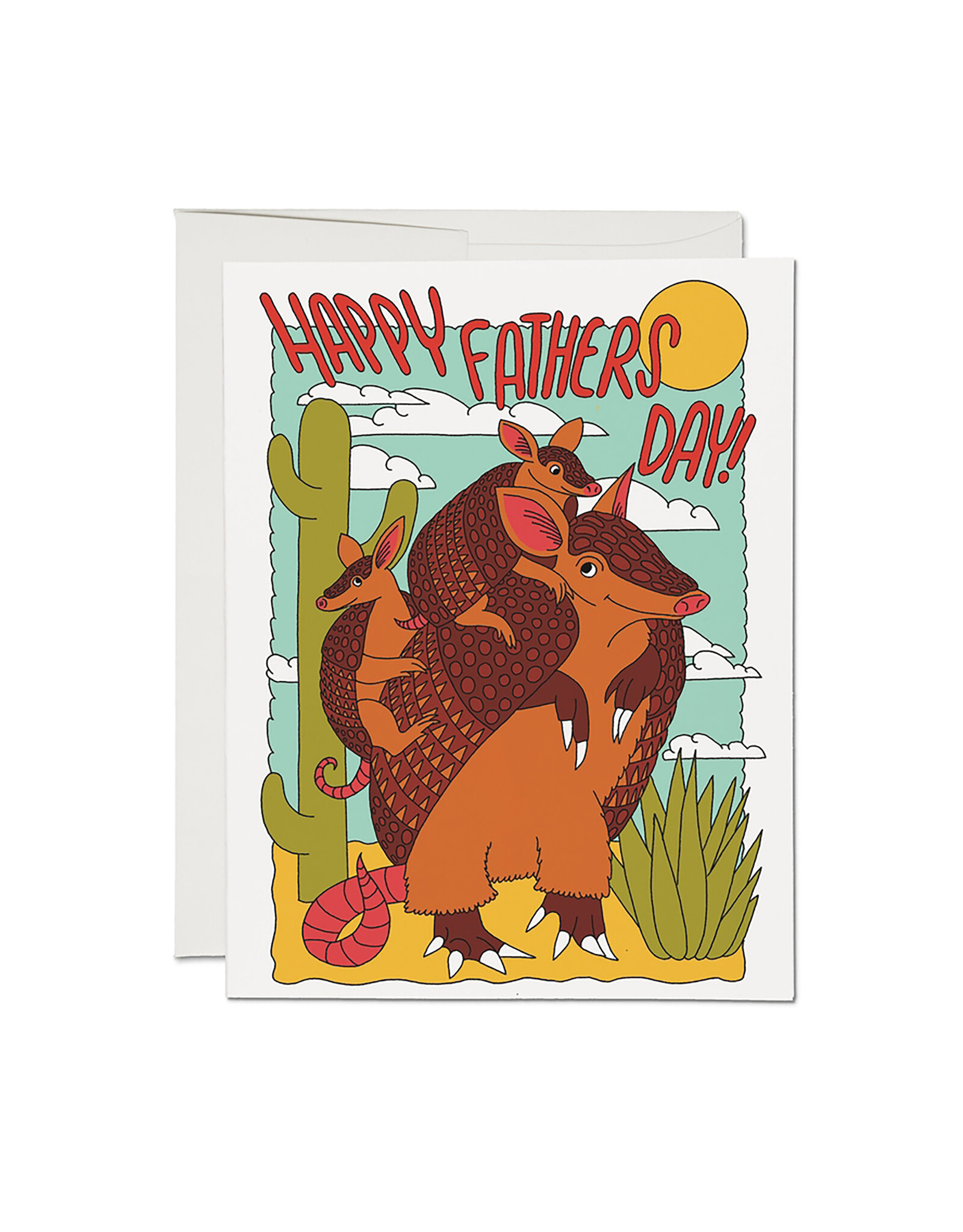 Red Cap Cards Armadillo Dad A2 Greeting Card