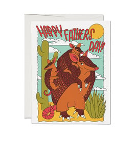 Red Cap Cards Armadillo Dad A2 Greeting Card