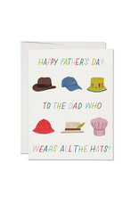 Red Cap Cards Lots of Hats A2 Greeting Card