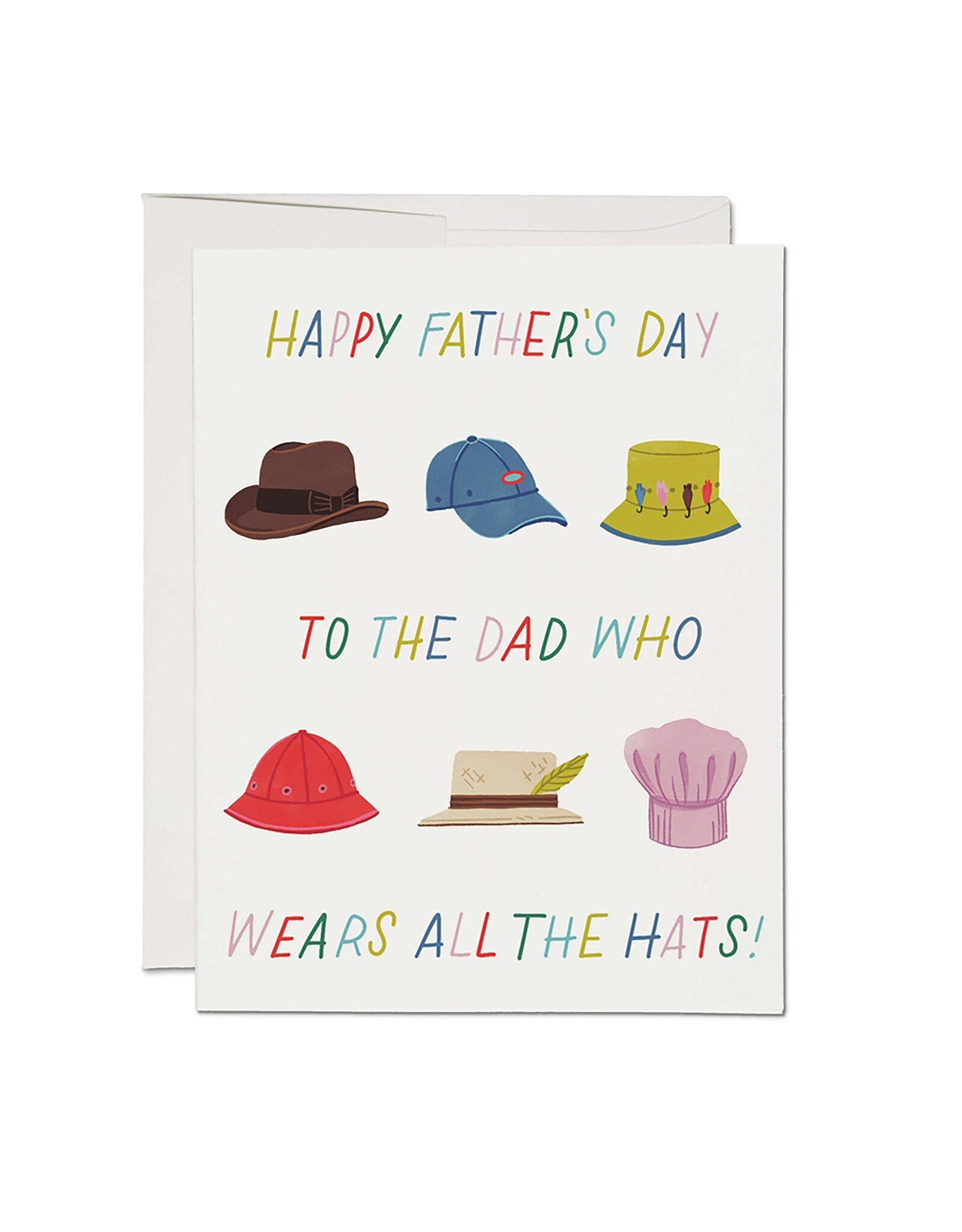 Red Cap Cards Lots of Hats A2 Greeting Card