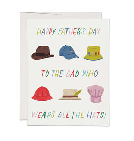 Red Cap Cards Lots of Hats A2 Greeting Card