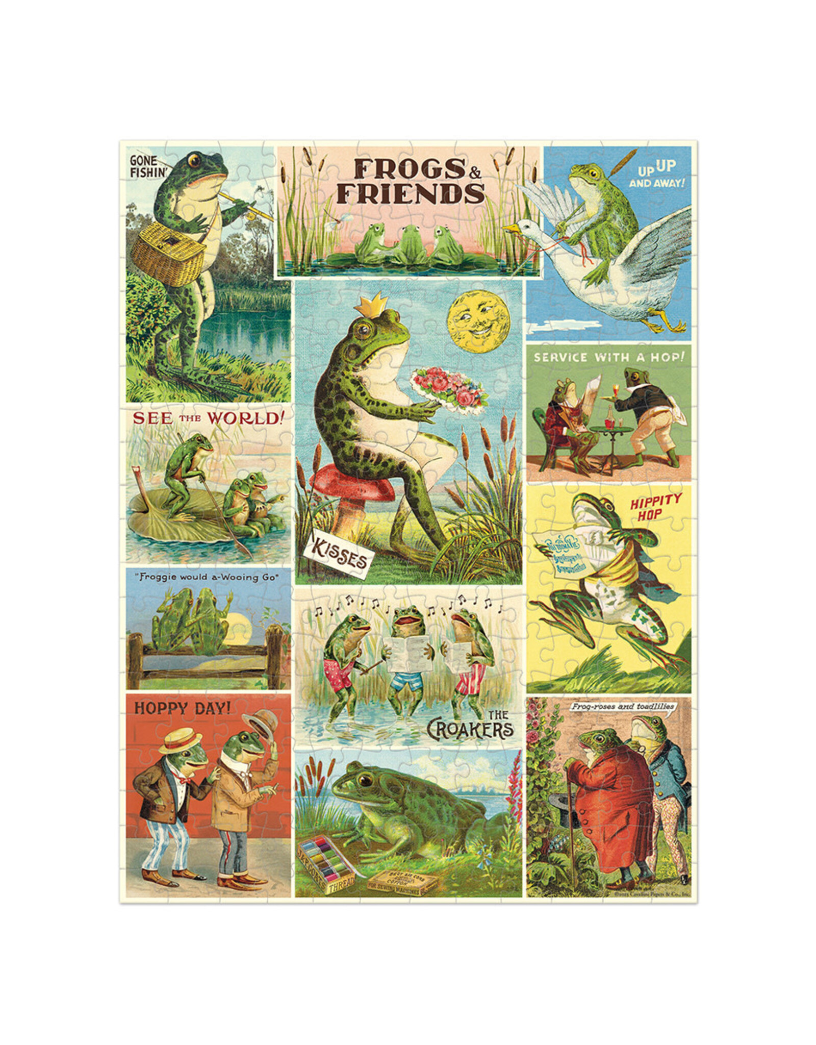 Cavallini Papers & Co. Frogs & Friends Mini Puzzle 240 Pcs