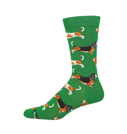 Socksmith Design Basset Hounds 10-13 Men's Crew Socks